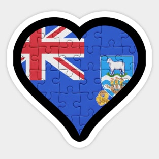 Falkland Islanders Jigsaw Puzzle Heart Design - Gift for Falkland Islanders With Falkland Islands Roots Sticker